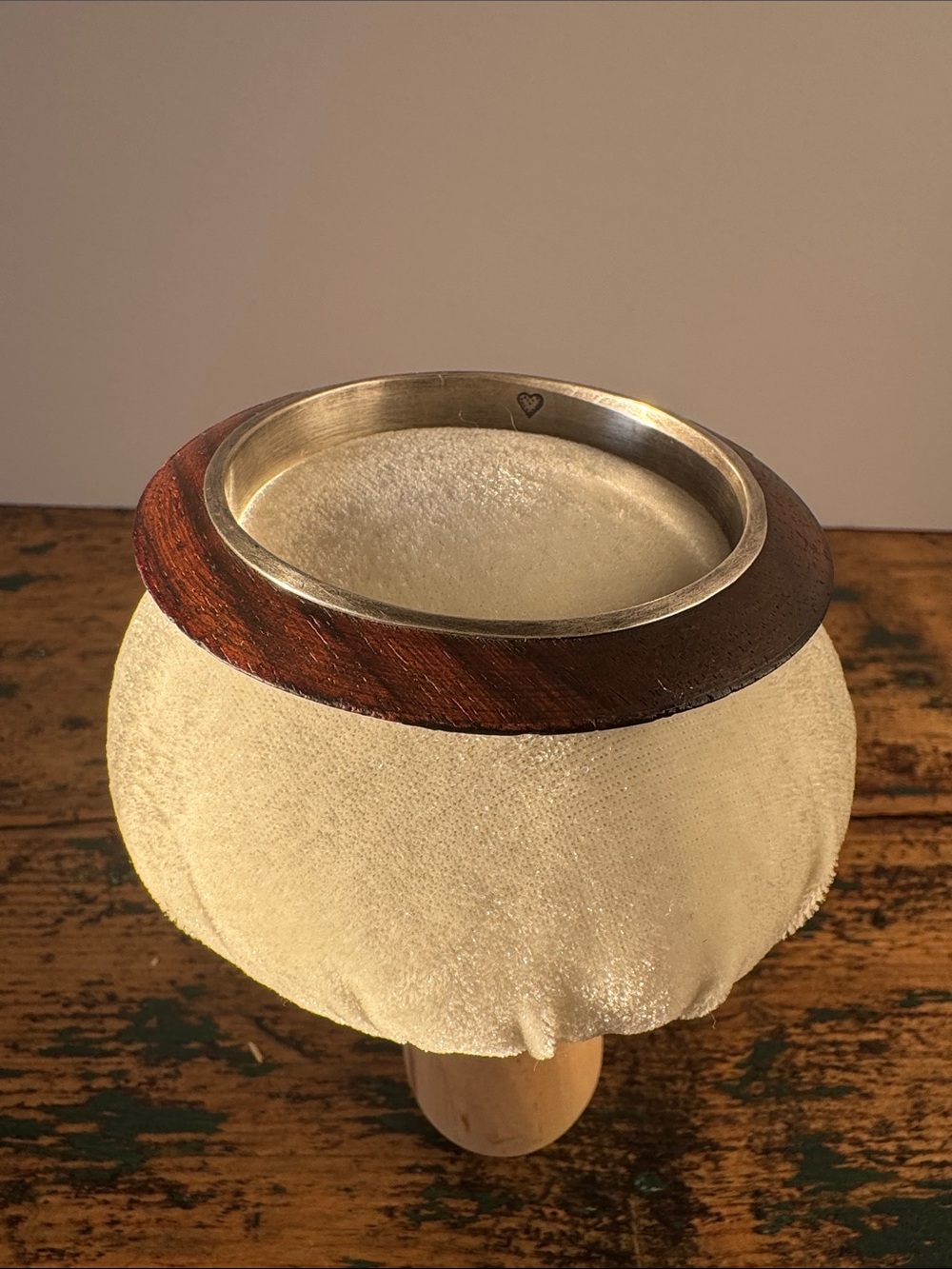 Vintage Brighton Wood and Metal Bangle Bracelet
